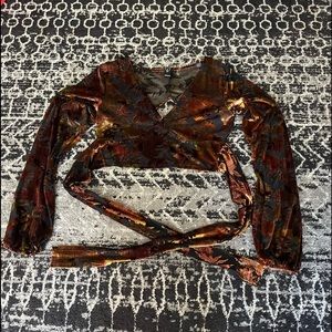 WORN ONCE cropped open back mesh top